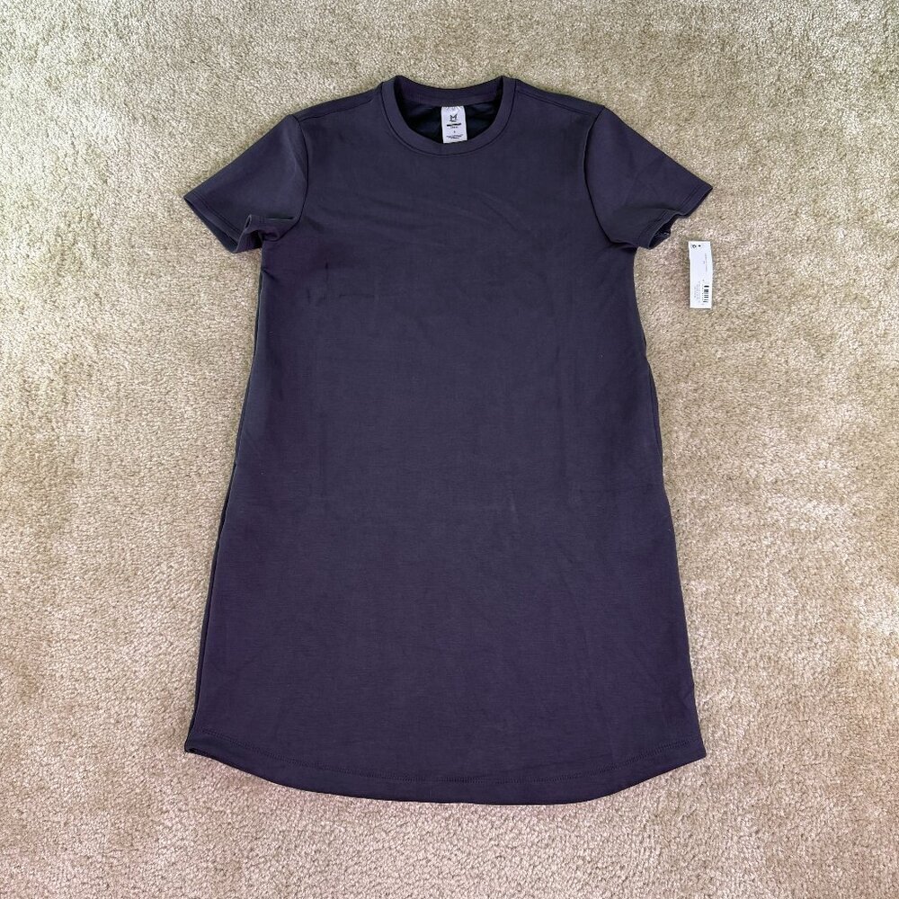 Members Mark Womens Sandwash Short Sleeve Mini Dress Black Size S F021